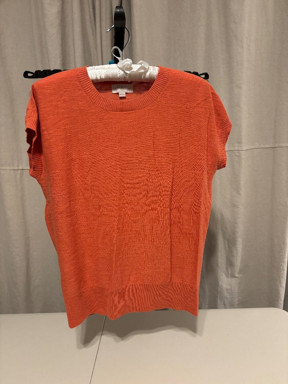Women's Loft Outlet short sleeved sweater, SP ,100% cotton, smoky coral color